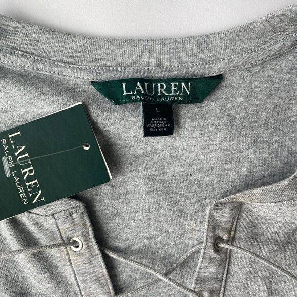 NWT Lauren Ralph Lauren Lace Up Front Top Size Large (L) - Picture 6 of 9